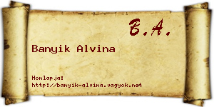 Banyik Alvina névjegykártya